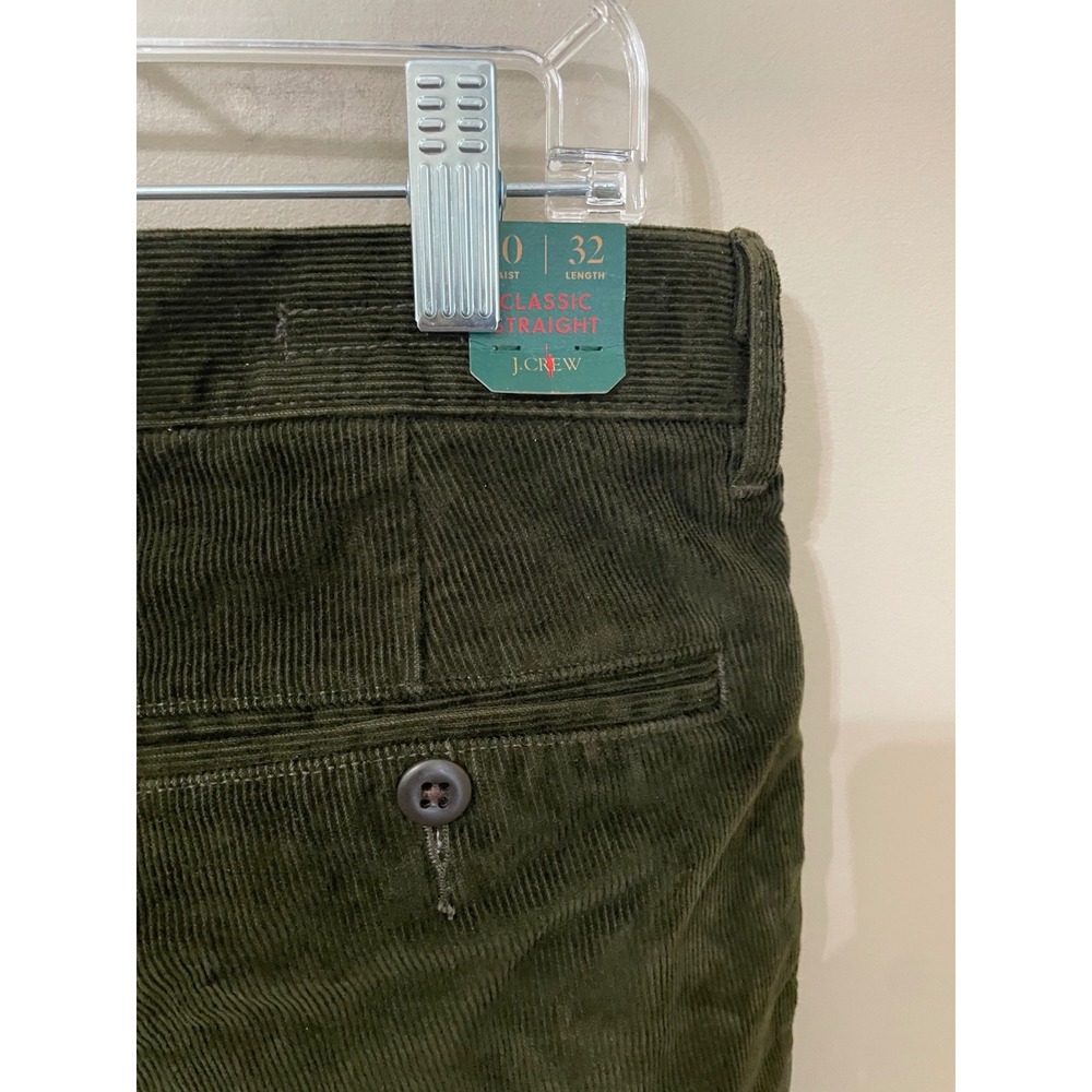 J.Crew Classic Straight Corduroy Pants Dark Olive Green 30x32 Oarsman - Picture 4 of 8